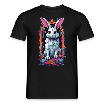 Goth Occult Magic Bunny Streetwear Design - Men's T-Shirt - black - Front - AI Model Male 178 light (178cm)