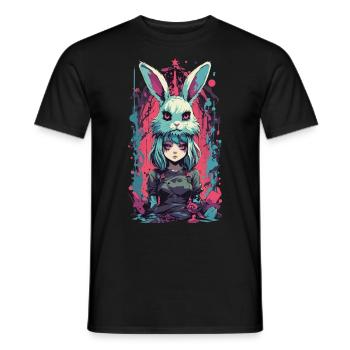 Gothique Anime Girl Halloween Bunny Costume Esthétique - T-shirt homme - noir - Devant - AI Model Male 178 light (178cm)