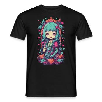 Weirdcore Goth Girl Okkultes Love Design - Männer T-Shirt - Schwarz - Vorne - AI Model Male 178 light (178cm)