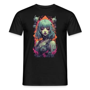 Gothic Girl Ästhetik Okkult Vaporwave Design - Männer T-Shirt - Schwarz - Vorne - AI Model Male 178 light (178cm)