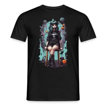 Pastel Goth Kawaii Aesthetic eGirl eBoy Design - Men's T-Shirt - black - Front - AI Model Male 178 light (178cm)