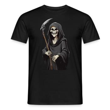 Lustiger Sensenmann Cartoon für Halloween - Männer T-Shirt - Schwarz - Vorne - AI Model Male 178 light (178cm)