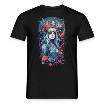 Gothic Girl Pastel E-Girl Fantasy Design - Men's T-Shirt - black - Front - AI Model Male 178 light (178cm)