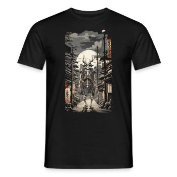 Ukiyo-E Yokai Skeleton Demon Streetwear - Men's T-Shirt - black - Front - AI Model Male 178 light (178cm)