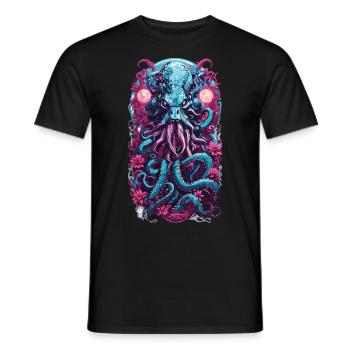 Düsterer Oktopus Monster Goth Pastell Design - Männer T-Shirt - Schwarz - Vorne - AI Model Male 178 light (178cm)