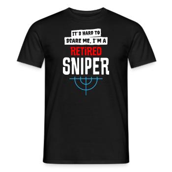 C’est difficile de me faire peur Je suis un tireur d’élite à la retraite - T-shirt homme - noir - Devant - AI Model Male 178 light (178cm)