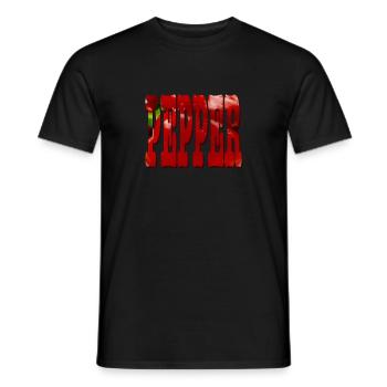 Pepper paprika - Men's T-Shirt - black - Front - AI Model Male 178 light (178cm)