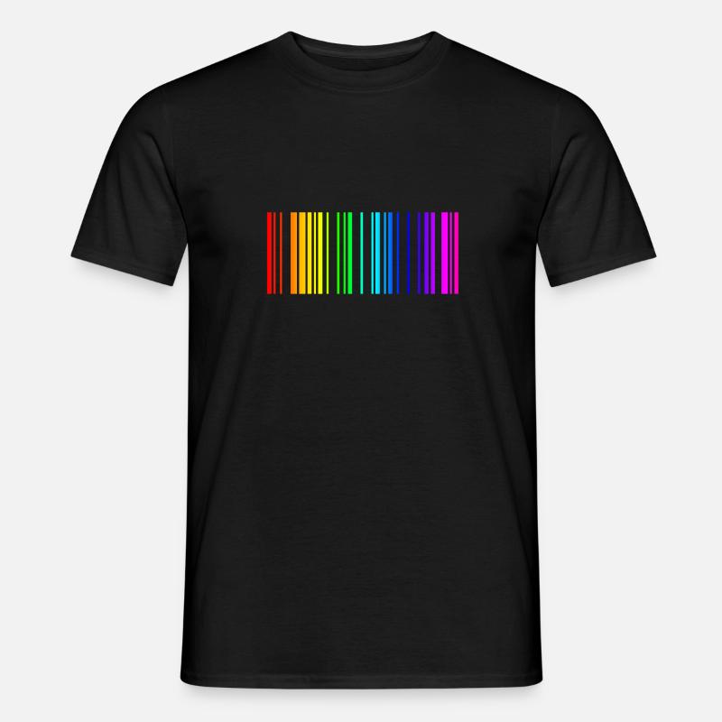 Rainbow barcode colorful gift idea - Men's T-Shirt - black