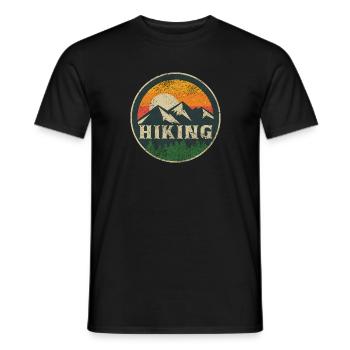 Hiking forever! - Men's T-Shirt - black - Front - AI Model Male 178 light (178cm)