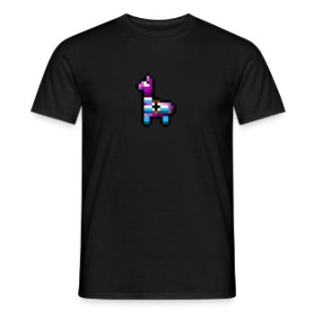 Llama pixelart gift - Men's T-Shirt - black - Front - AI Model Male 178 light (178cm)