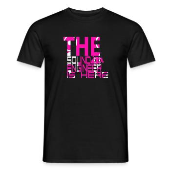 The sound engineer is here. - Men's T-Shirt - black - Front - AI Model Male 178 light (178cm)