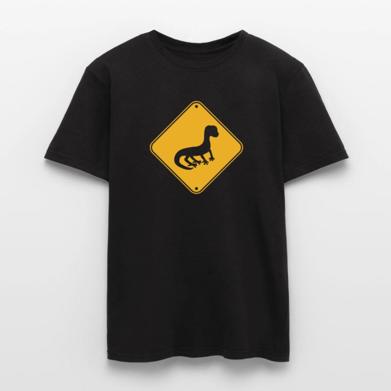 note caution warning caution shield silhouette Men's T-Shirt