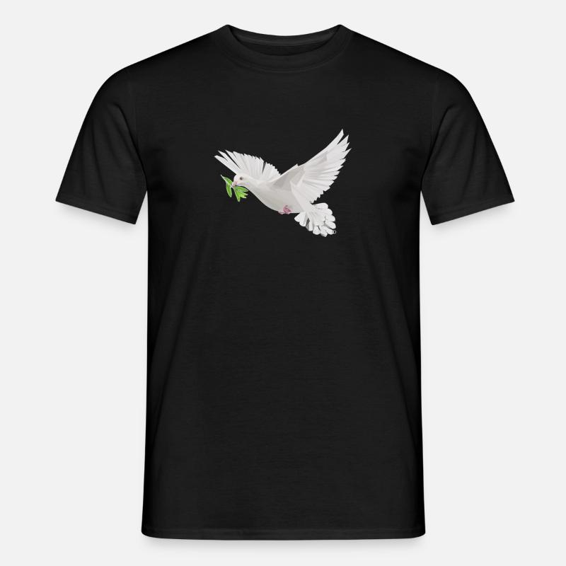Taube Frieden Polygon - Männer T-Shirt - Schwarz