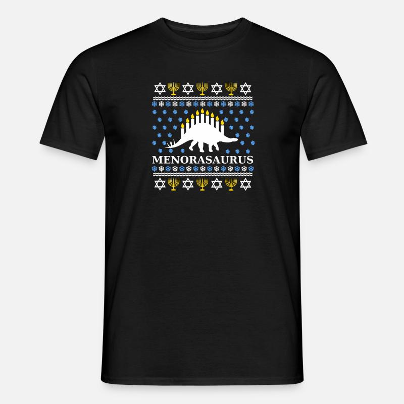 Menorasaurus - Tolle Geschenkidee Juden, Chanuka - Männer T-Shirt - Schwarz