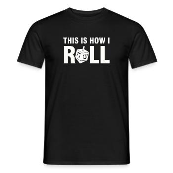 Top Roll - Great Gift Idea Jews, Chanuka - Men's T-Shirt - black - Front - AI Model Male 178 light (178cm)