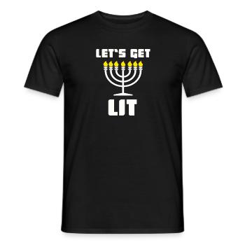 Get Lit Menora - Great Gift Idea Jews, Chanuka - Men's T-Shirt - black - Front - AI Model Male 178 light (178cm)