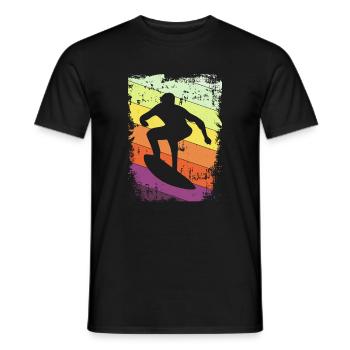 Surfer surfing - Men's T-Shirt - black - Front - AI Model Male 178 light (178cm)