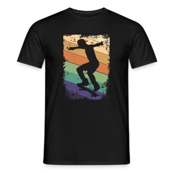 Skater Skateboard - Men's T-Shirt - black - Front - AI Model Male 178 light (178cm)