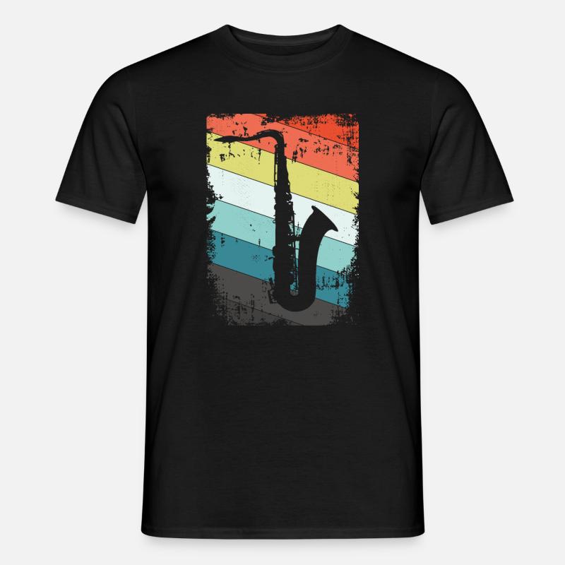 Saxofon Saxophon - Männer T-Shirt - Schwarz