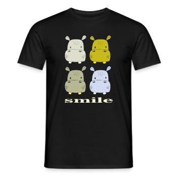 hippo smile - Men's T-Shirt - black - Front - AI Model Male 178 light (178cm)