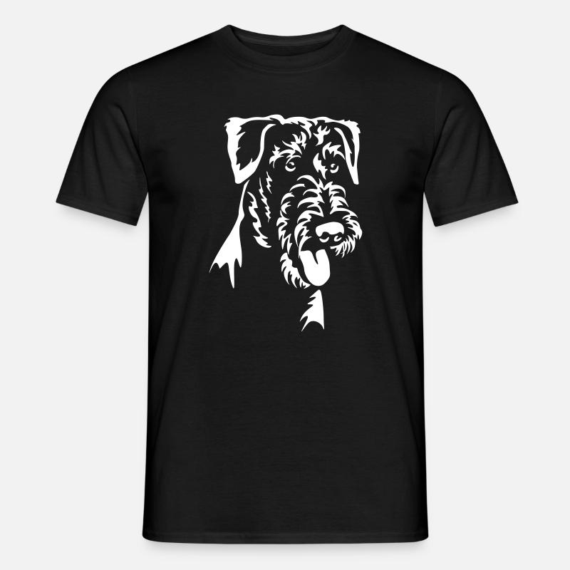 Airedale Terrier Kopf "Black Edition" - Männer T-Shirt - Schwarz