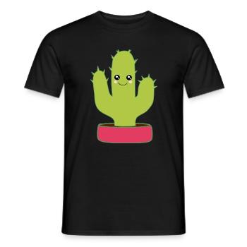 Kawaii Cactus Kawaii Chibi Kawaii Manga - Men's T-Shirt - black - Front - AI Model Male 178 light (178cm)