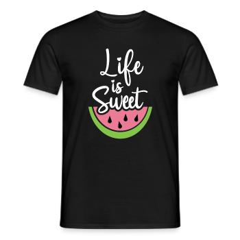 Das Leben ist süß - Männer T-Shirt - Schwarz - Vorne - AI Model Male 178 light (178cm)