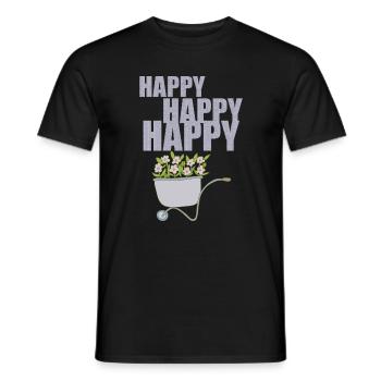 SCHUBKARREN HAPPY - Männer T-Shirt - Schwarz - Vorne - AI Model Male 178 light (178cm)