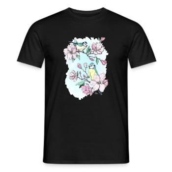 Blaumeisen und Magnolien - Männer T-Shirt - Schwarz - Vorne - AI Model Male 178 light (178cm)