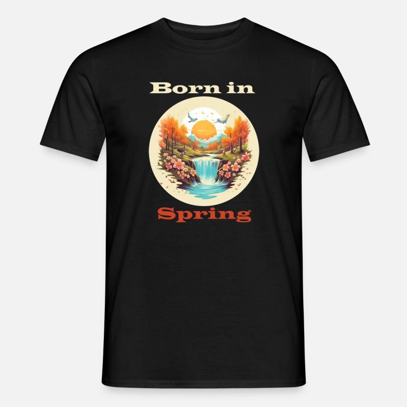 Born in Spring - Männer T-Shirt - Schwarz