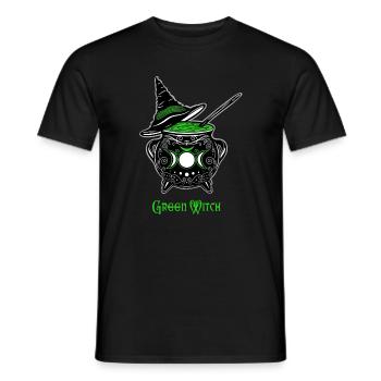 Hexenkessel Hexe Green Witch Kessel - Männer T-Shirt - Schwarz - Vorne - AI Model Male 178 light (178cm)