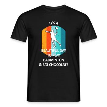 Badminton Badminton Badminton Player Chocolat - T-shirt homme - noir - Devant - AI Model Male 178 light (178cm)