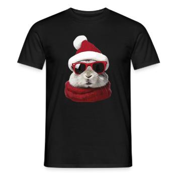 Lapin de Noël Tenue drôle Lapin mignon Lapin - T-shirt homme - noir - Devant - AI Model Male 178 light (178cm)