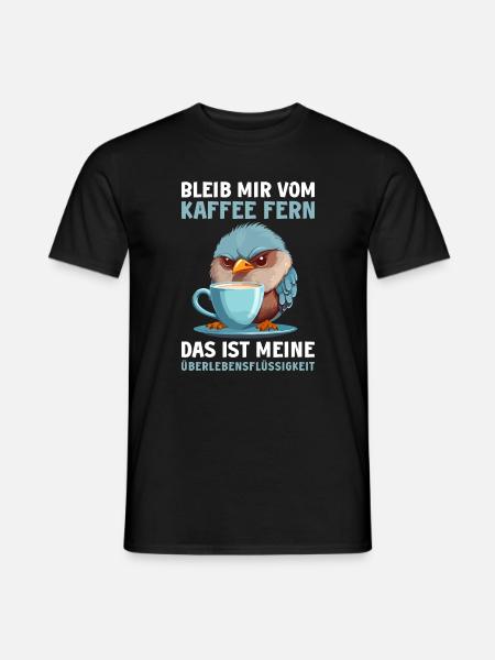 Lustig Vogel Kaffee Vögel Kaffeeliebhaber Spruch - Männer T-Shirt - Schwarz