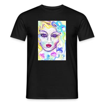 Farbenfrohe Fantasieporträtdesign - Männer T-Shirt - Schwarz - Vorne - AI Model Male 178 light (178cm)