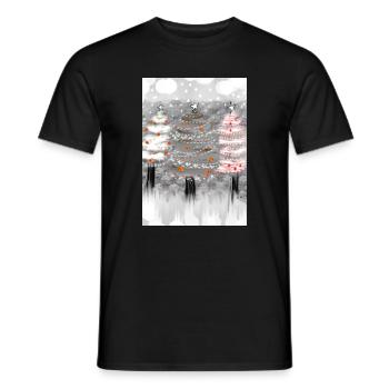 Festliche Weihnachtsbaum-Dekorationen - Männer T-Shirt - Schwarz - Vorne - AI Model Male 178 light (178cm)