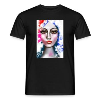 Ausdrucksstarke Wasserfarben-Porträtkunst - Männer T-Shirt - Schwarz - Vorne - AI Model Male 178 light (178cm)