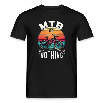 Conception de citation d’aventure en VTT - T-shirt homme - noir - Devant - AI Model Male 178 light (178cm)