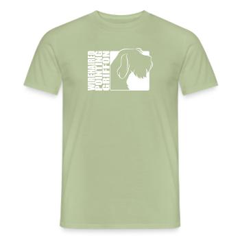 Wirehaired Pointing Griffon Profile Dogs Hunting Dog - Men's T-Shirt - sage - Front - AI Model Male 178 light (178cm)