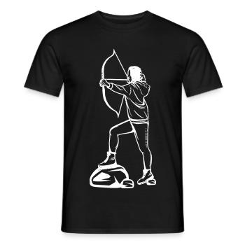 Archery Girl Drawing - Men's T-Shirt - black - Front - AI Model Male 178 light (178cm)