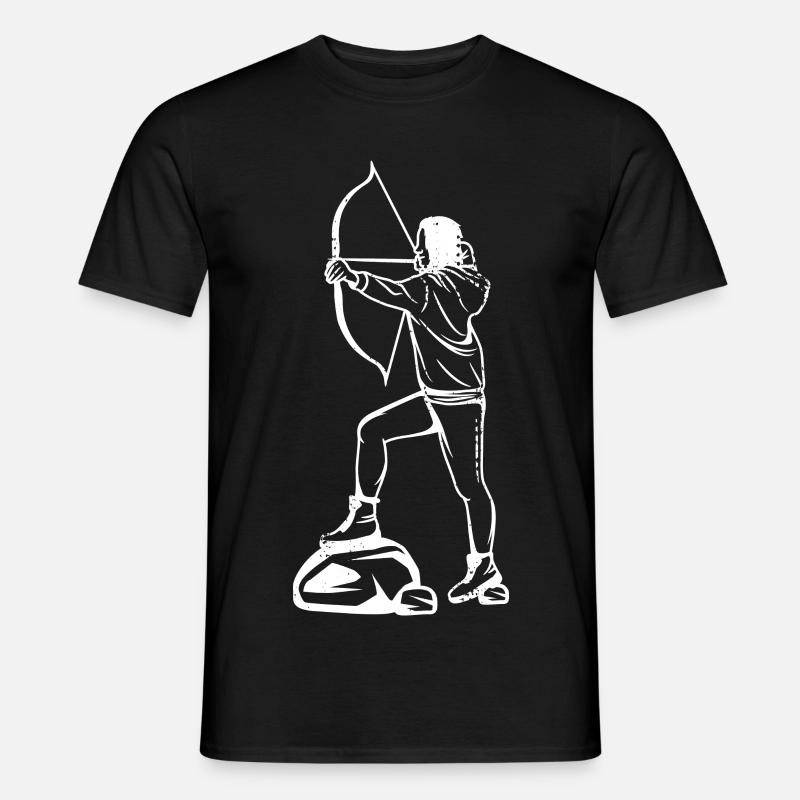 Bogenschießen Mädchen Zeichnung - Männer T-Shirt - Schwarz
