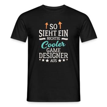 So sieht ein richtig cooler Game Designer aus - Männer T-Shirt - Schwarz - Vorne - AI Model Male 178 light (178cm)