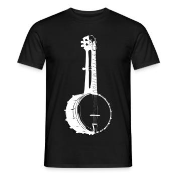 Croquis de banjo - T-shirt homme - noir - Devant - AI Model Male 178 light (178cm)