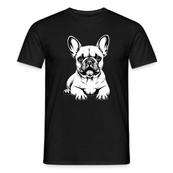 Cuddly Dog French Bulldog Charm - Men's T-Shirt - black - Front - AI Model Male 178 light (178cm)