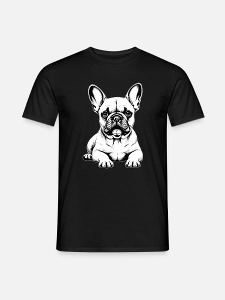 Cuddly Dog French Bulldog Charm - Men's T-Shirt - black
