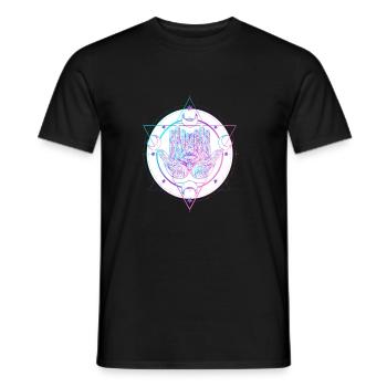 Mystical Astral Hand with Eye Design - Men's T-Shirt - black - Front - AI Model Male 178 light (178cm)