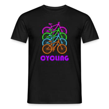 Le vélo, c’est une joie de vivre colorée - T-shirt homme - noir - Devant - AI Model Male 178 light (178cm)