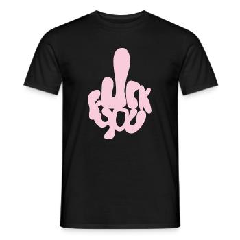 Fuck You in Bubble Letters - Men's T-Shirt - black - Front - AI Model Male 178 light (178cm)