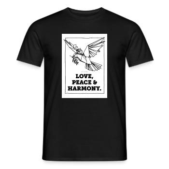 Love, Peace and Harmony - Men's T-Shirt - black - Front - AI Model Male 178 light (178cm)