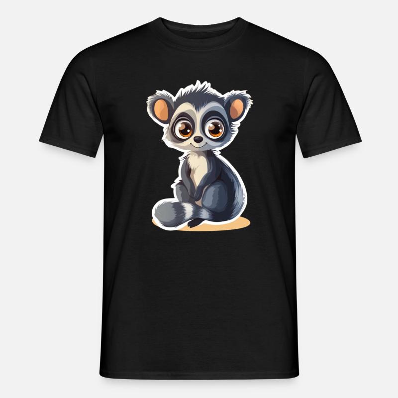 Lemur - Männer T-Shirt - Schwarz